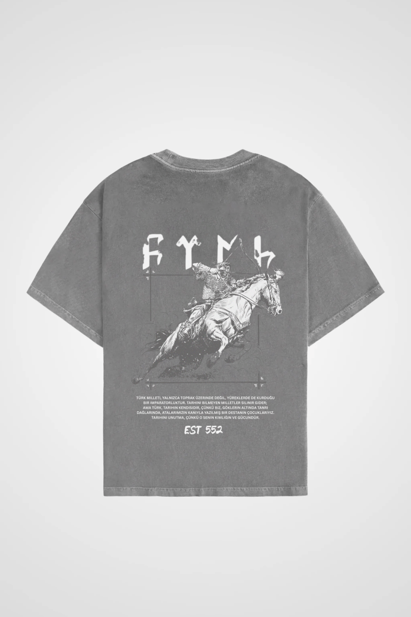 GÖKTÜRK - OVERSIZED SHIRT BACKPRINT (WASHED) - Edeltürke