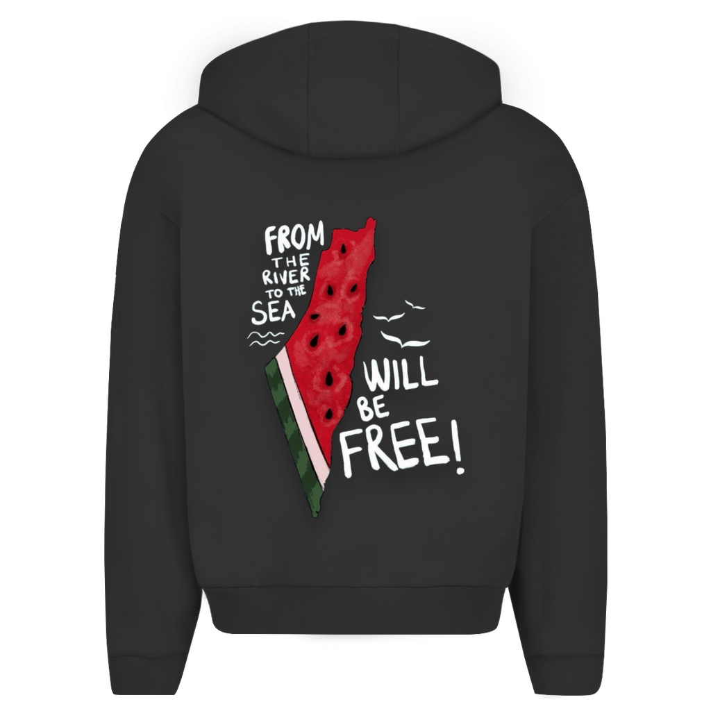 WILL BE FREE - OVERSIZED ZIPPER HOODIE - Edeltürke